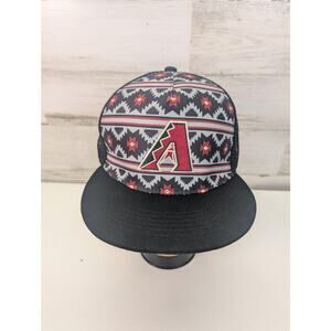 Arizona Diamondbacks Hat Cap Snap Back Mens Black Red MLB Baseball Trucker Aztec